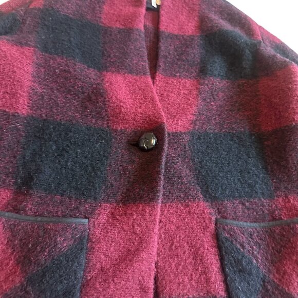 Wilfred Free Buffalo Plaid Button-Down Sweater Jacket Wool Blend Size XXS Womens - Picture 3 of 11